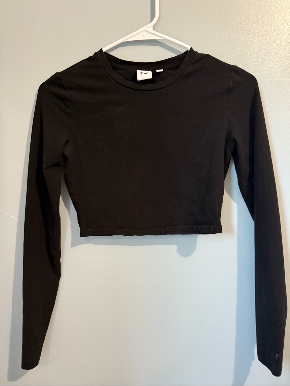 TNA black cropped long sleeve size xs